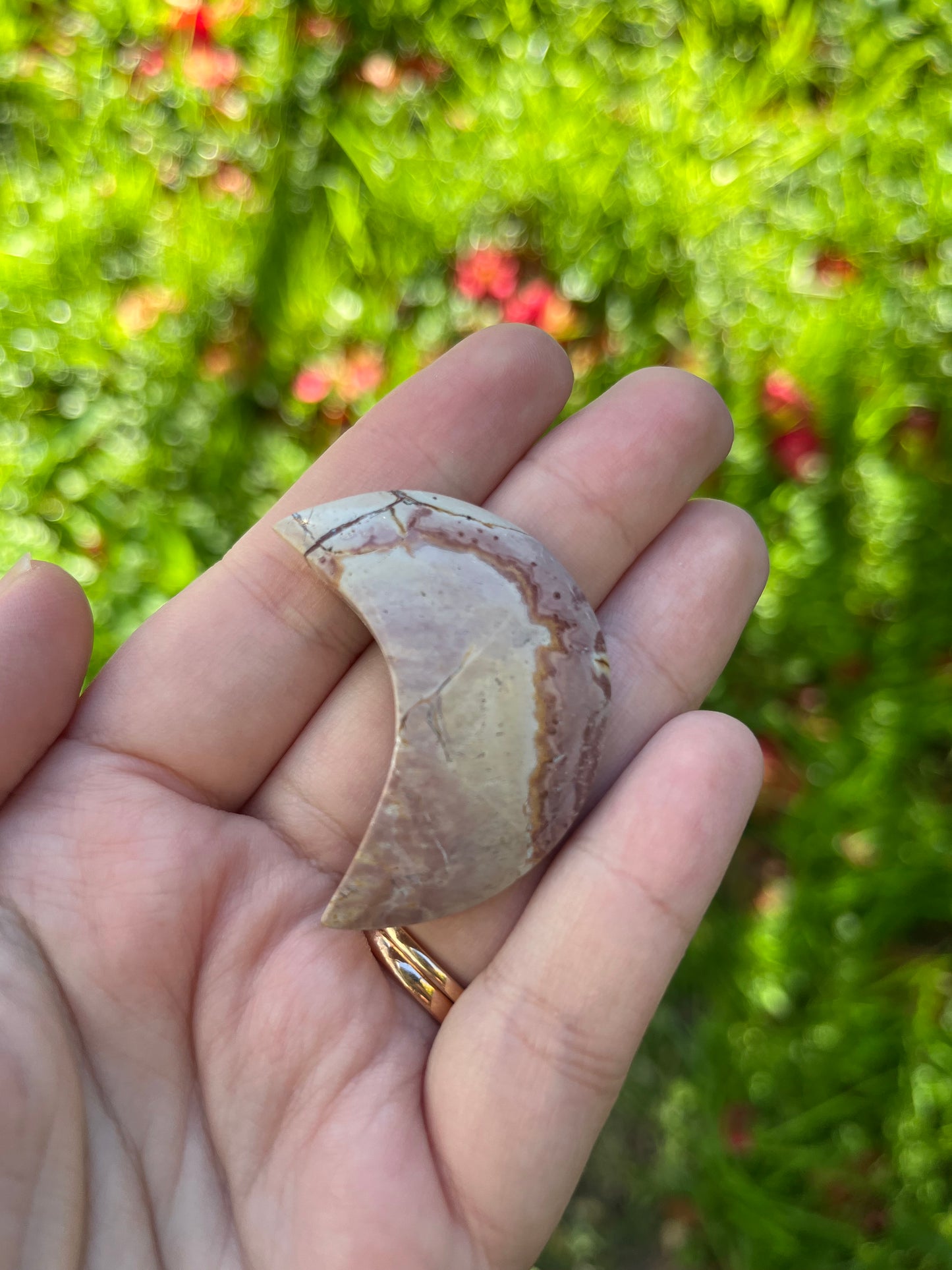 Pink Polychrome Jasper Moon