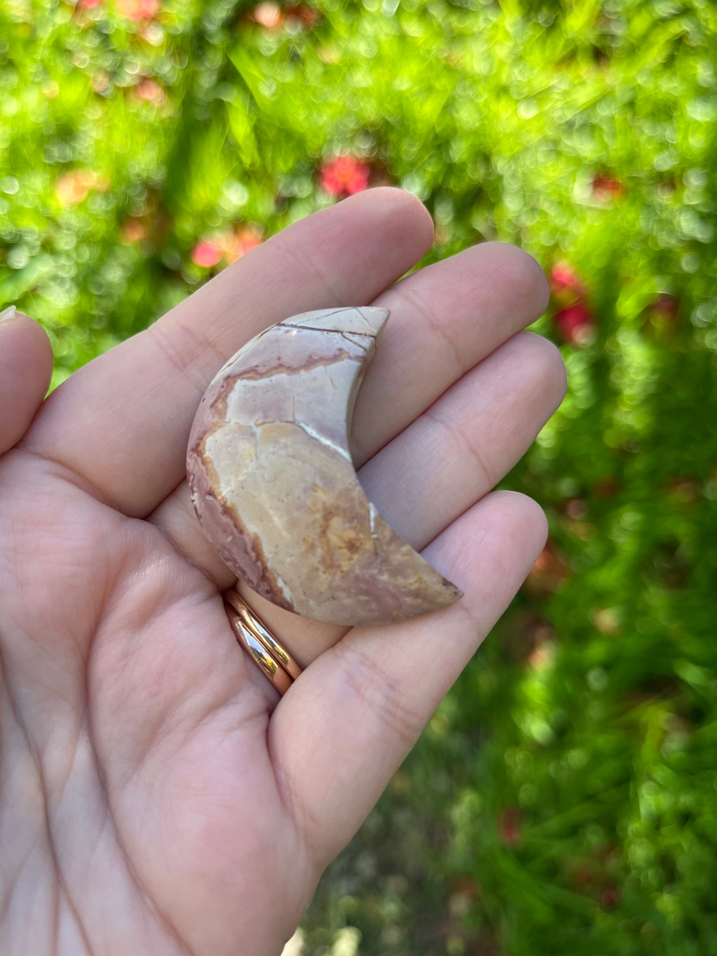Pink Polychrome Jasper Moon