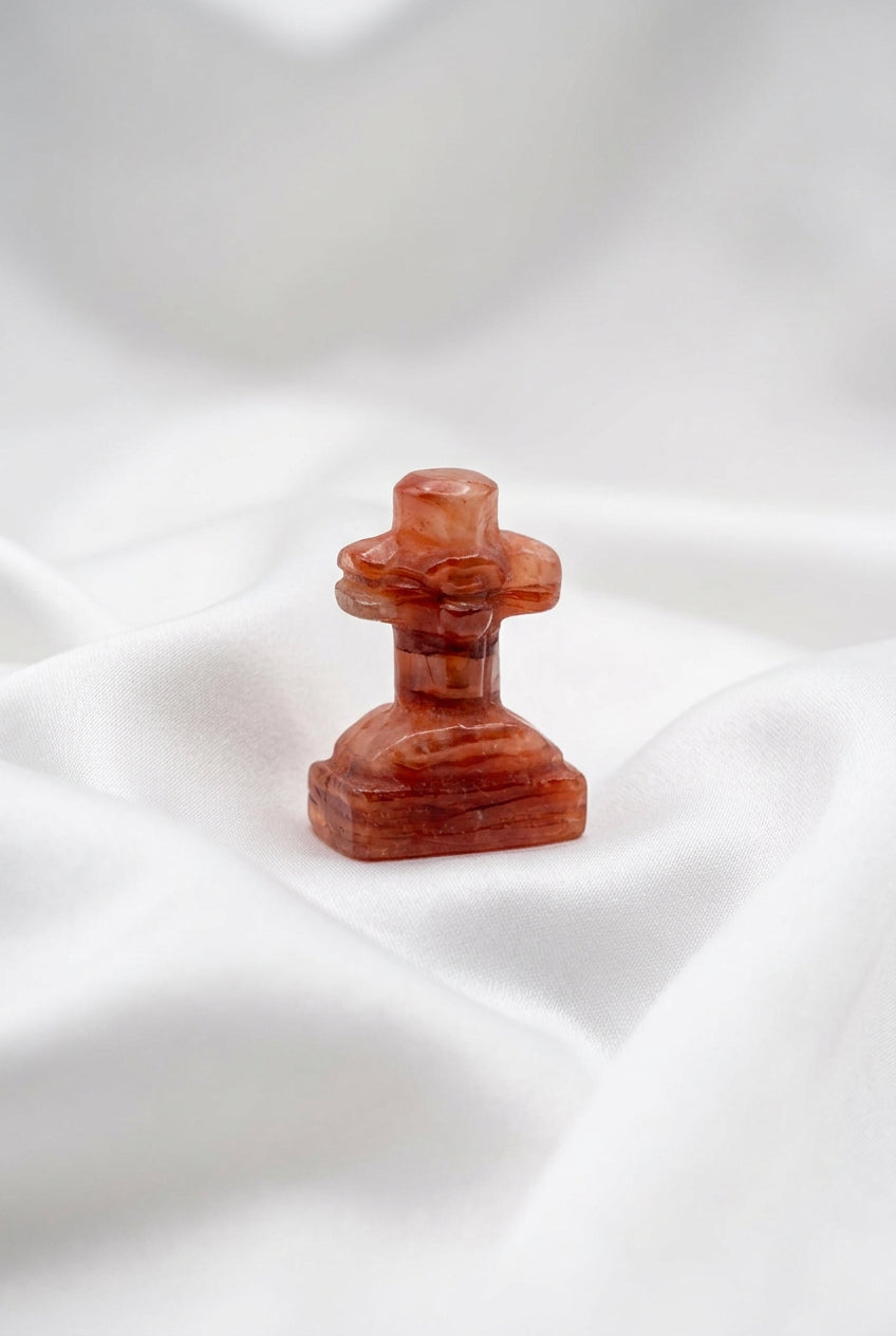 Fire Quartz Cross Carving