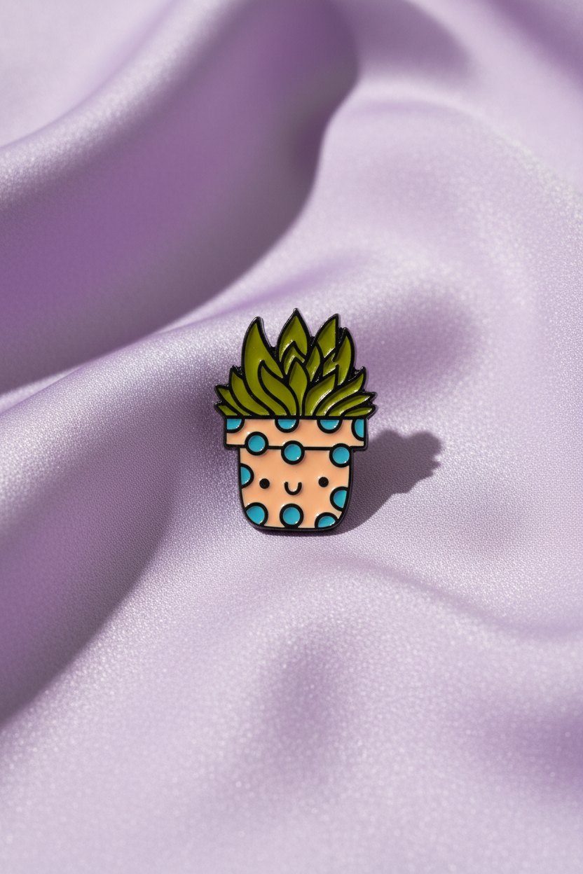 Blue Bloom Succulent Pin