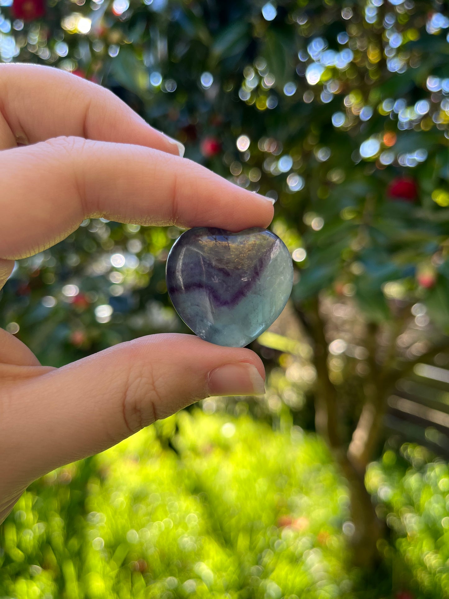Rainbow Fluorite Heart