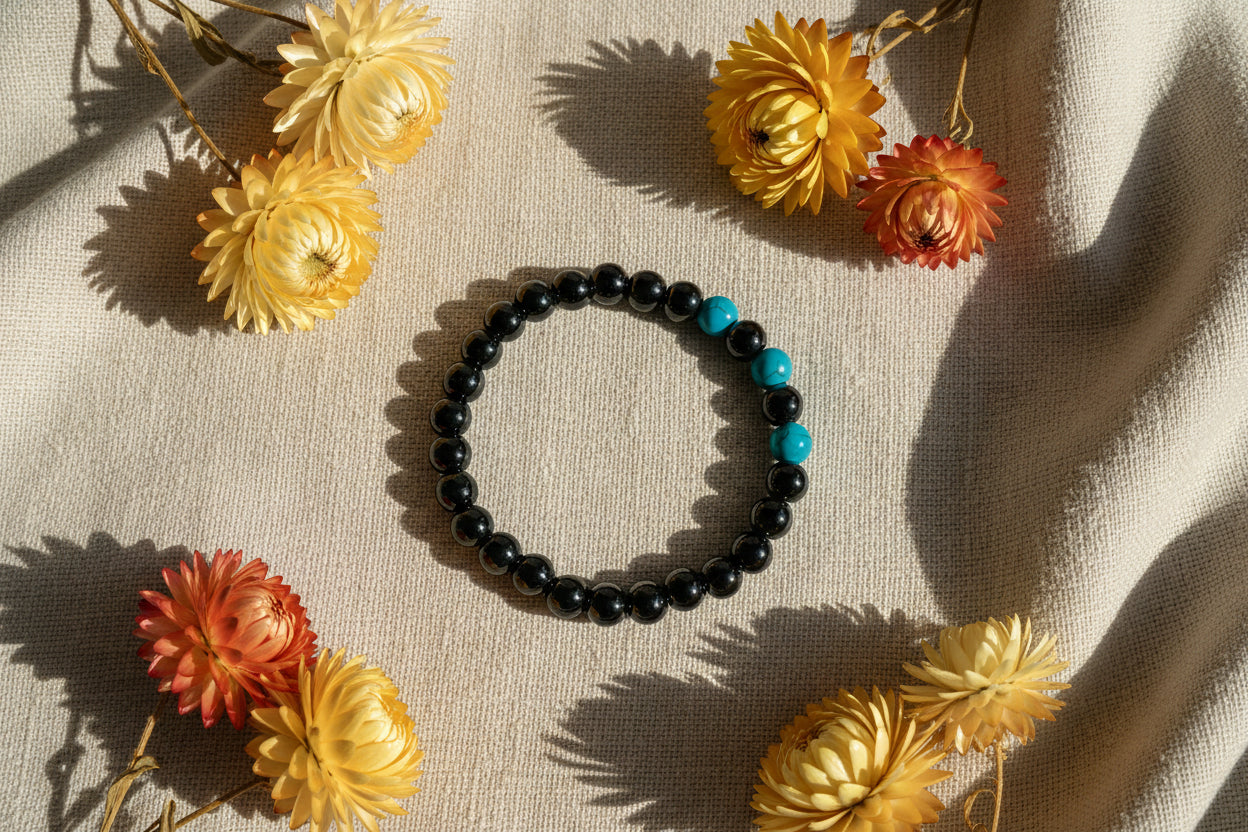 Hematite & Turquoise Bracelet