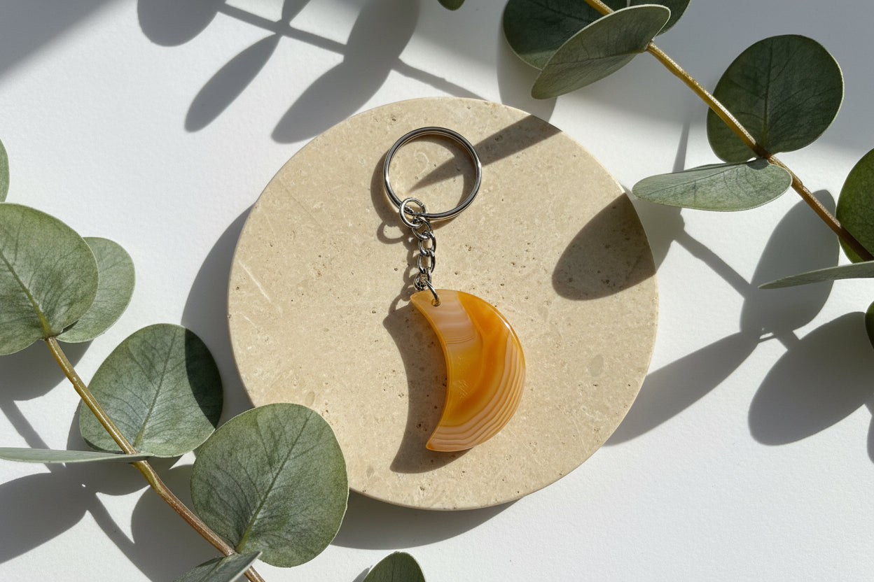 Orange Agate Keyring