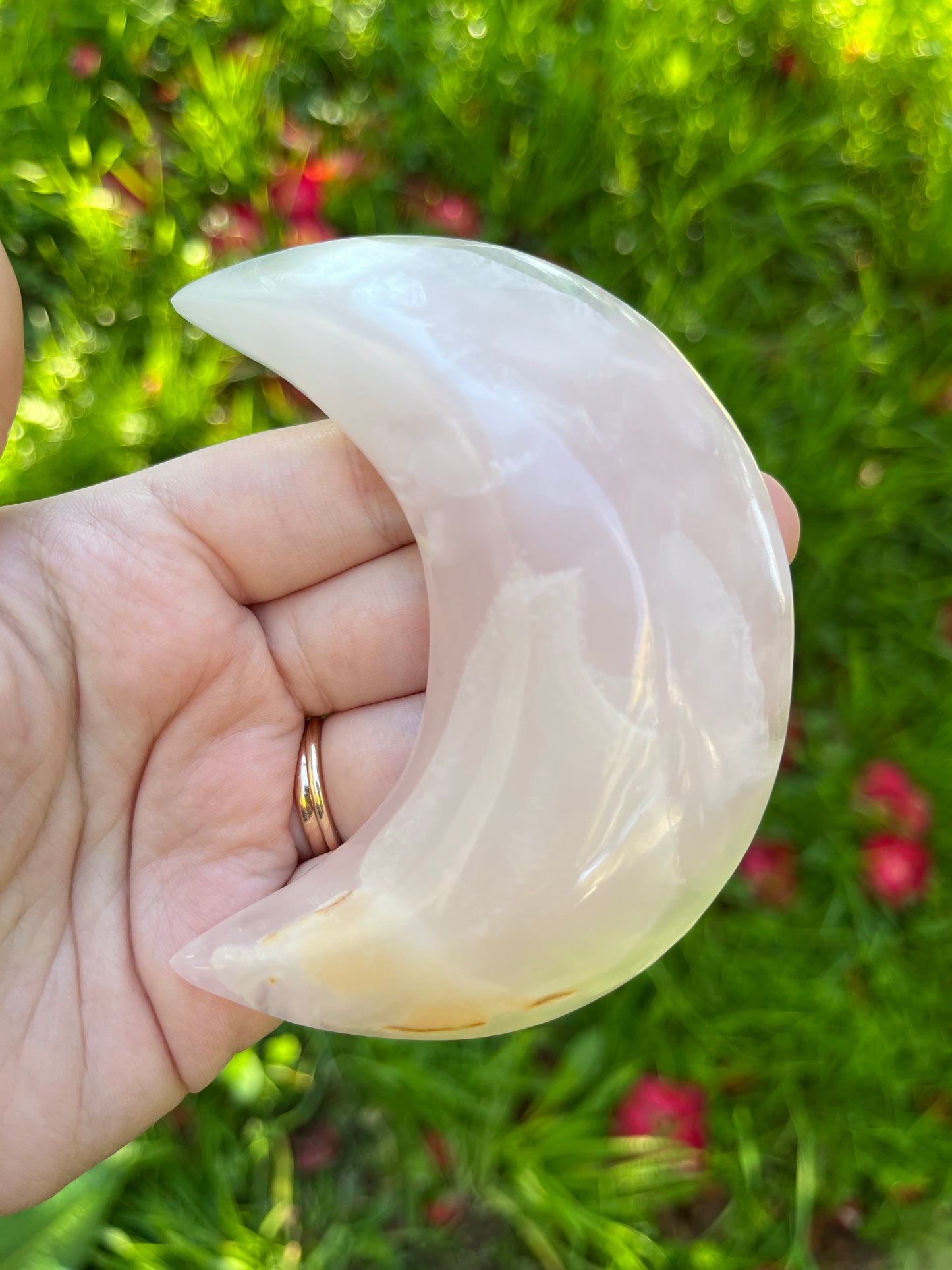Pink Calcite Moon Dish