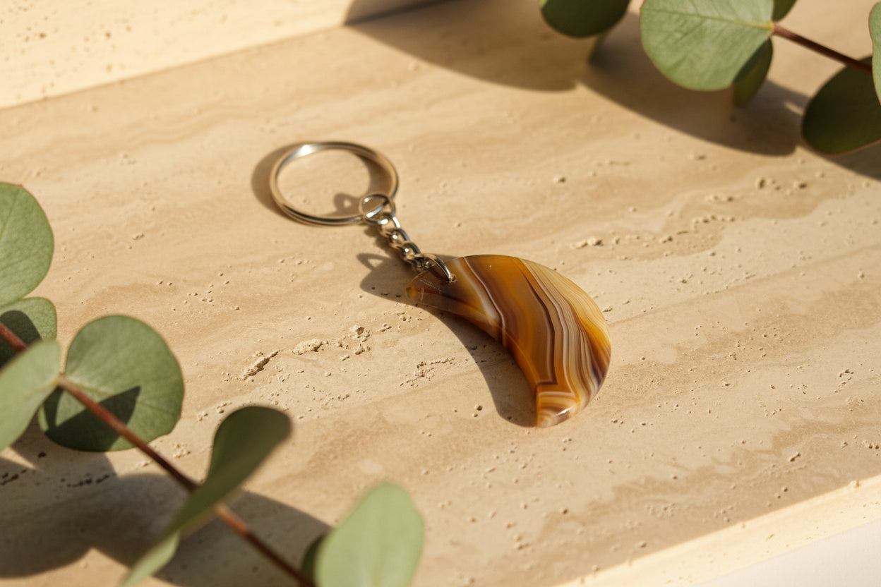 Brown Agate Keyring