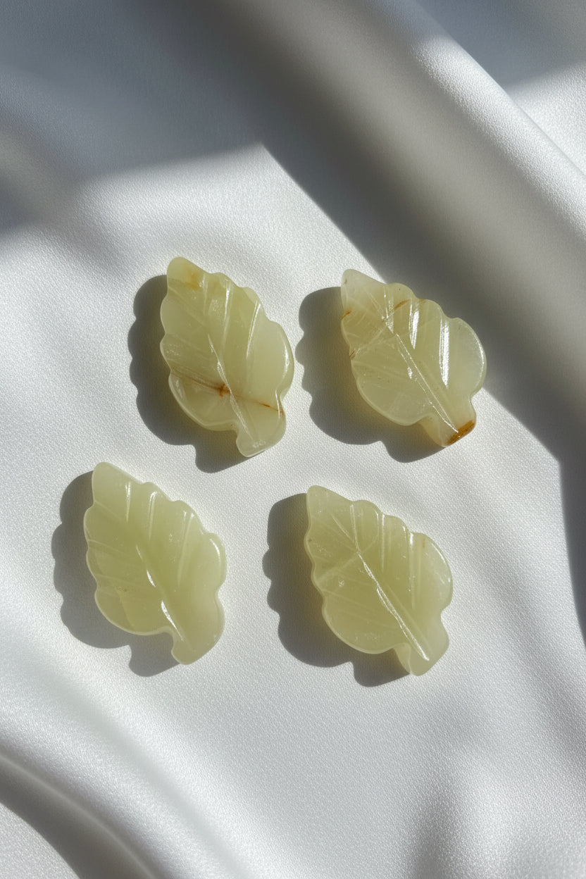Banded Calcite Leaf Carving