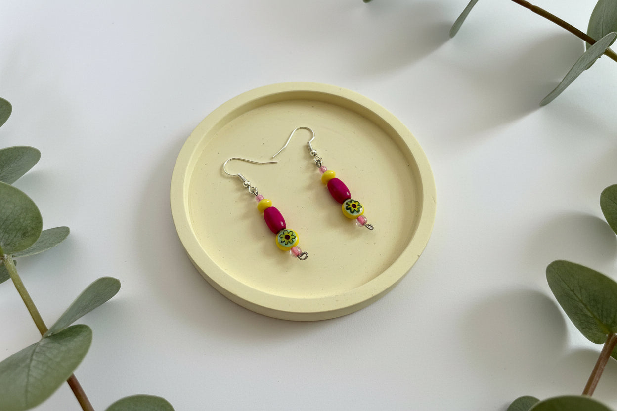 Yellow Flower Earrings