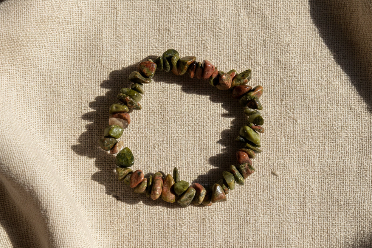 Unakite Chip Bracelet