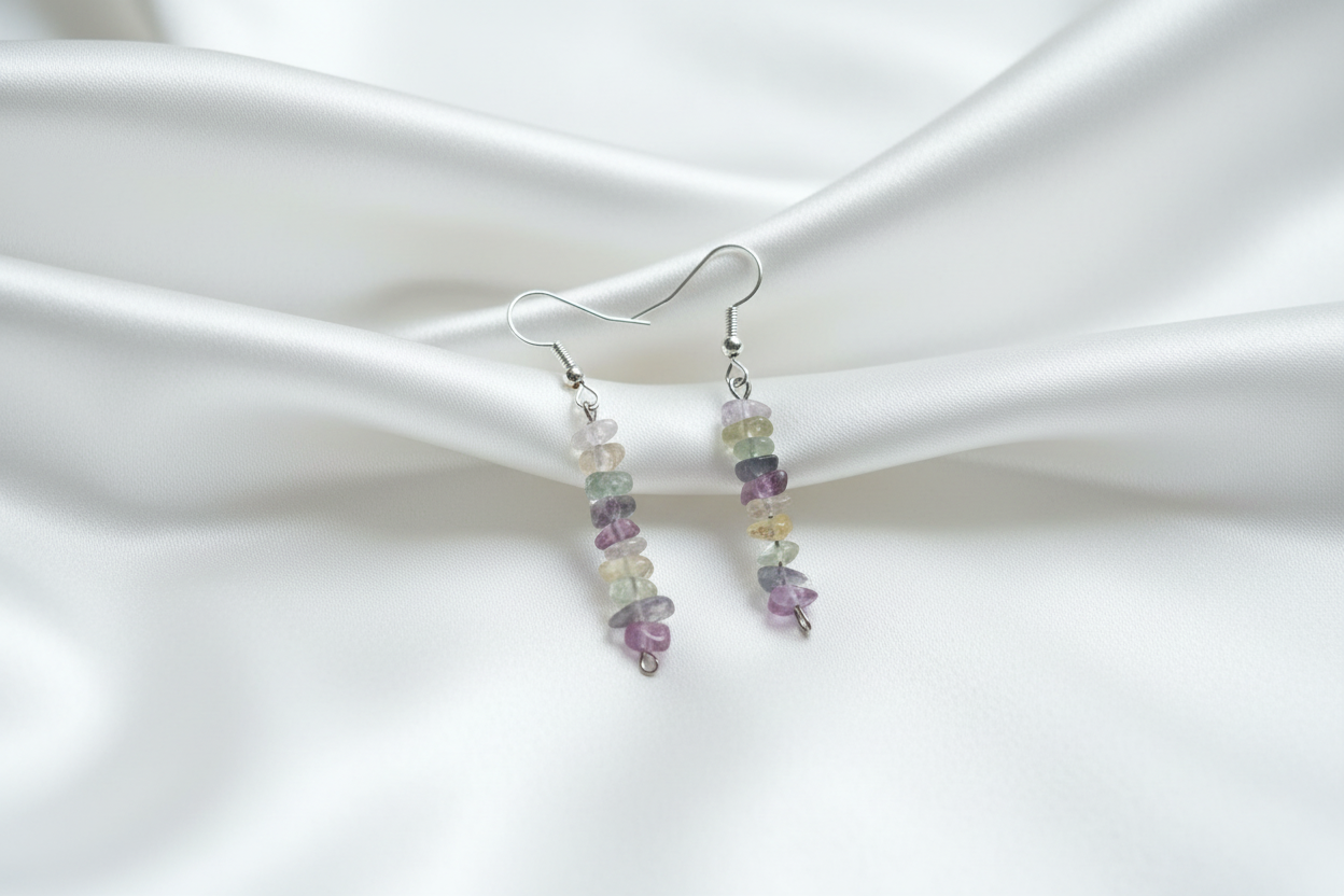 Rainbow Fluorite Earrings #1