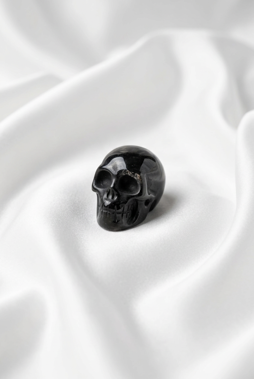 Black Obsidian Skull