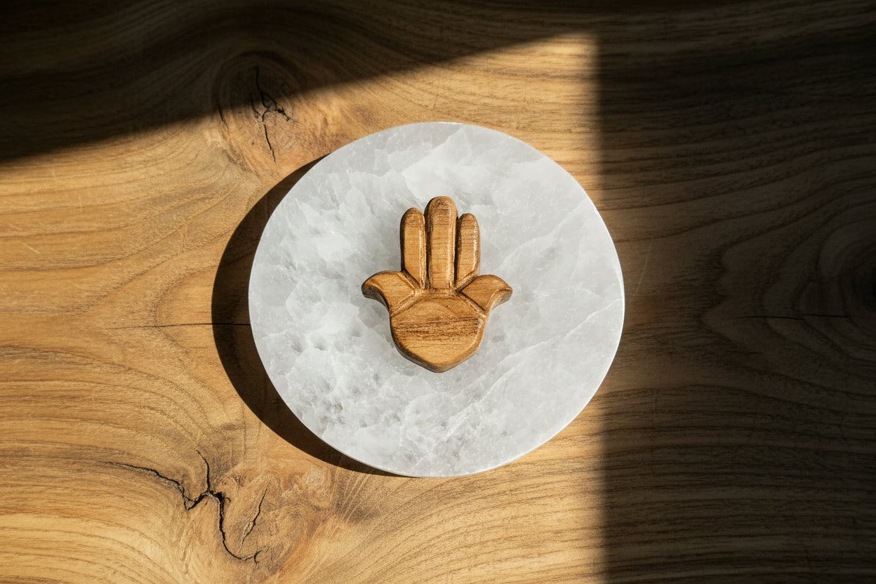 Hamsa Carving - Oak