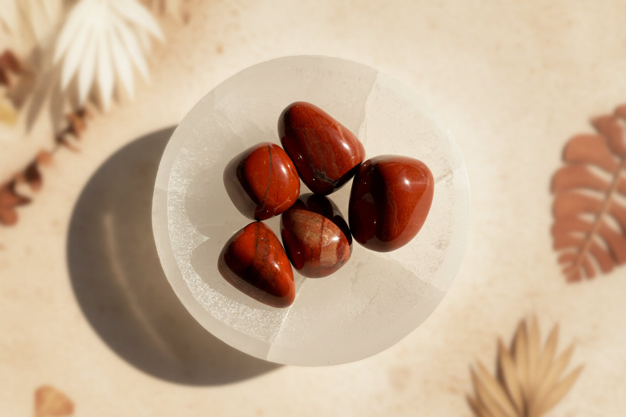 Poppy Jasper Crystal NZ Tumbled Stone for Grounding and Healing