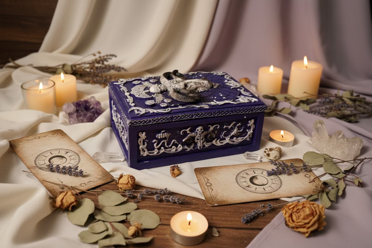 Purple Baphomet Trinket Box