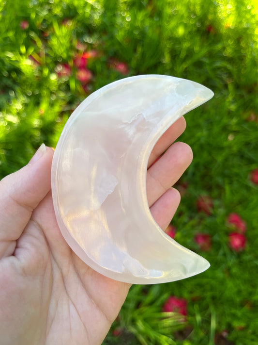 Pink Calcite Moon Dish