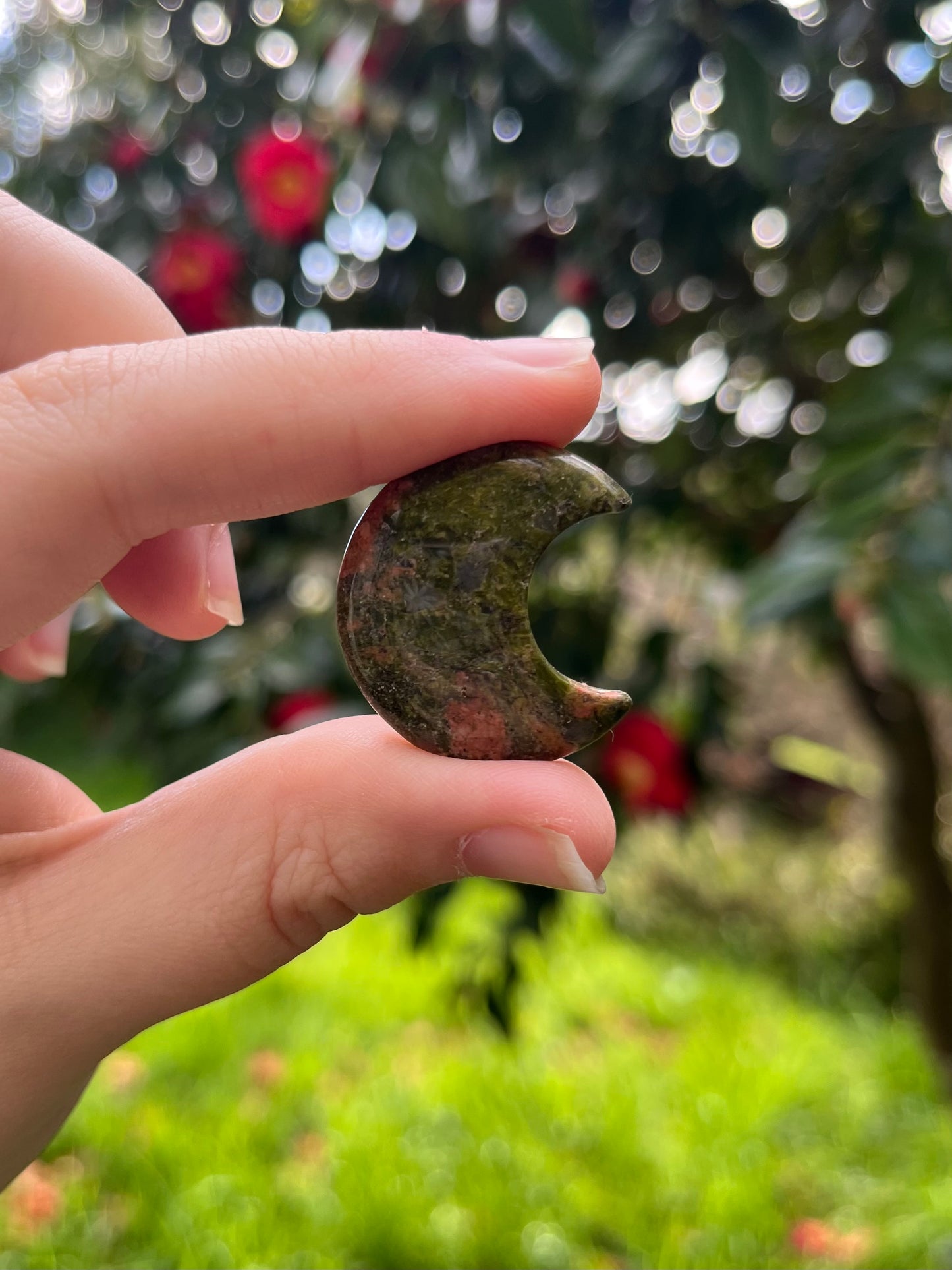 Unakite Moon Carving #2