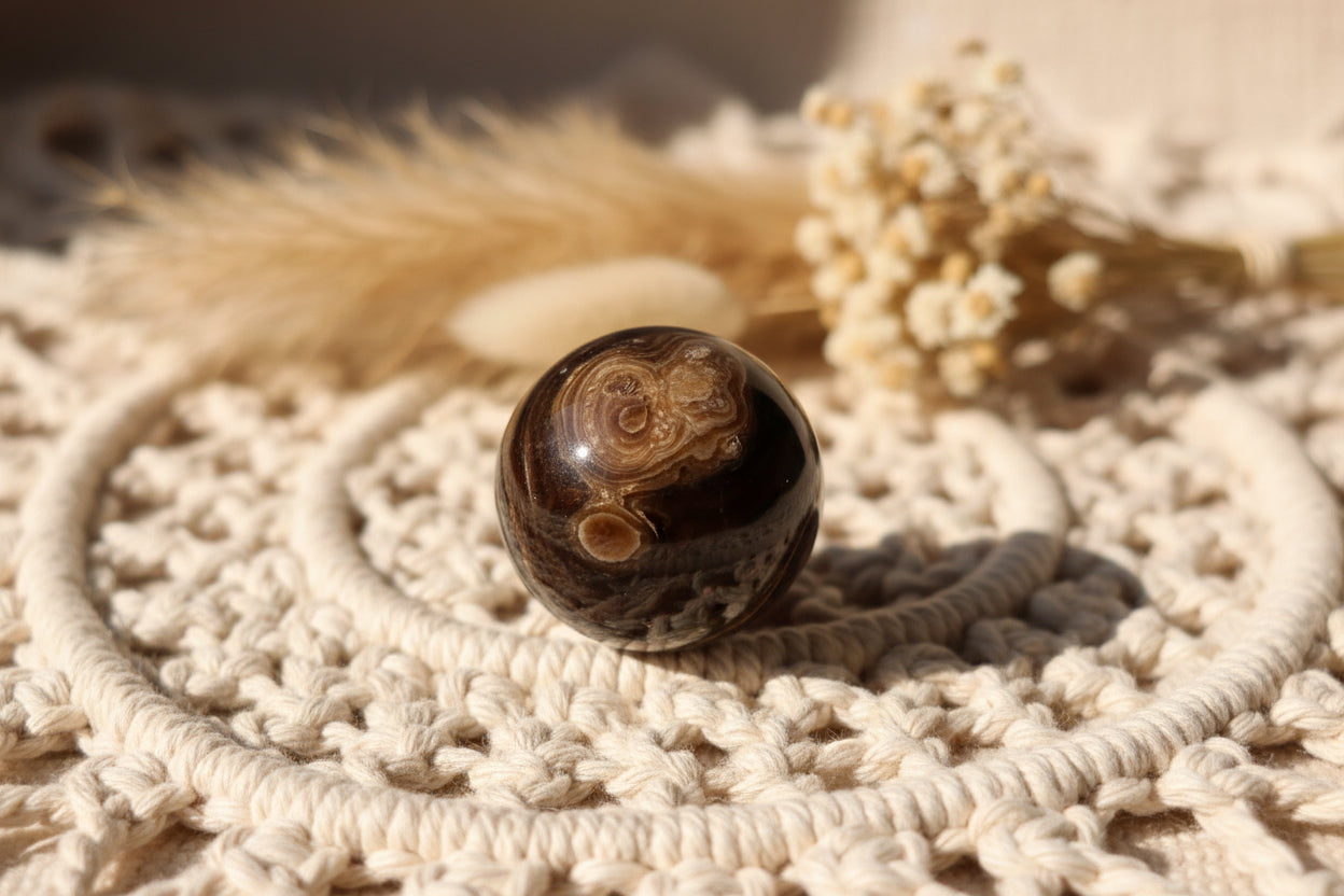 Chocolate Calcite Sphere