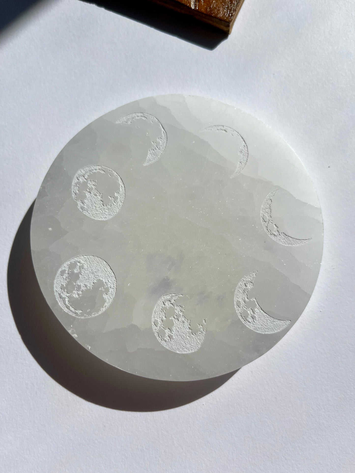 Selenite Disc - Moon Phases