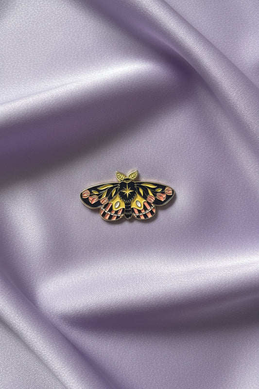 Starlight Rose Moth Pin