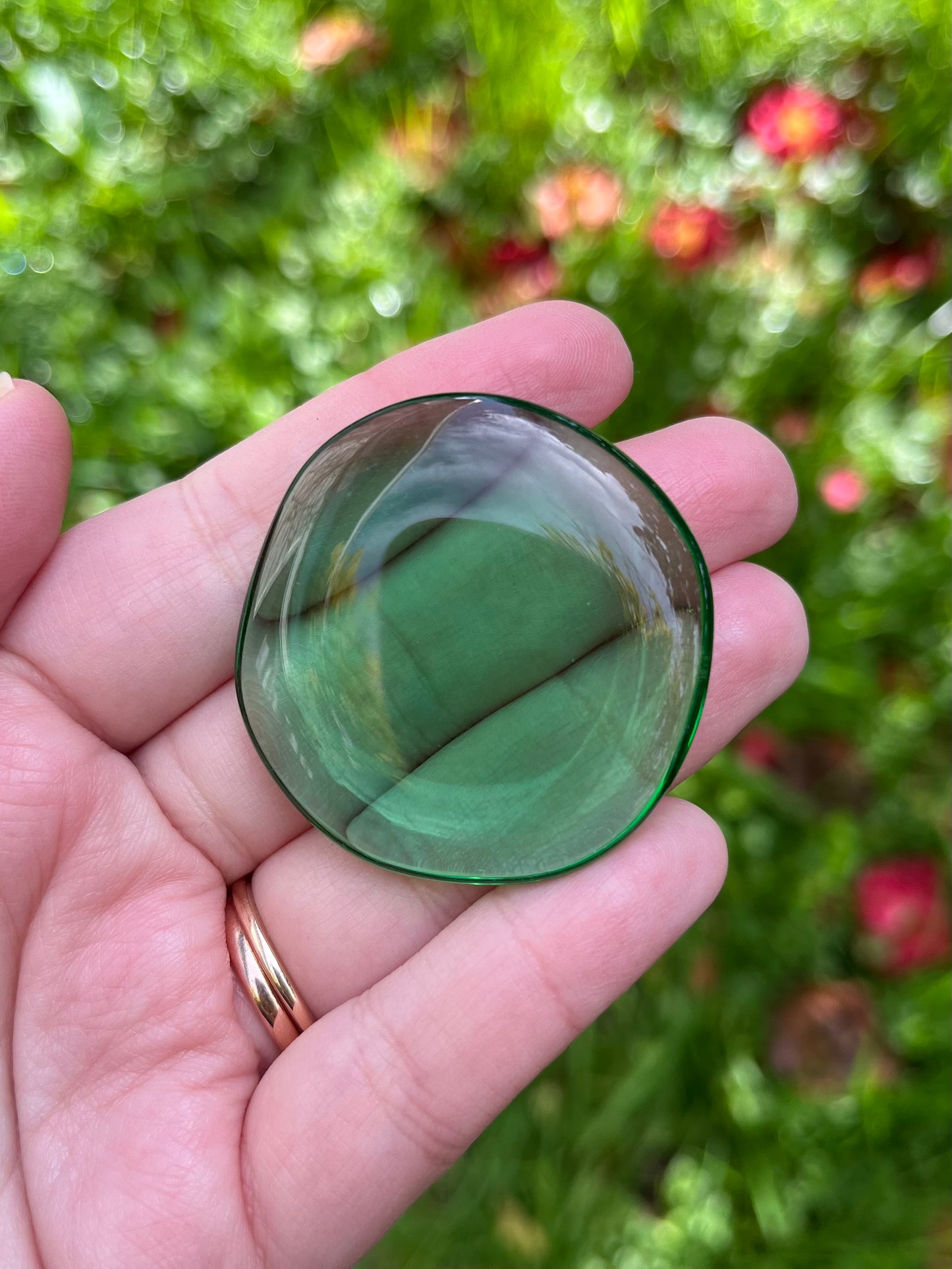Green Obsidian Flat Stone
