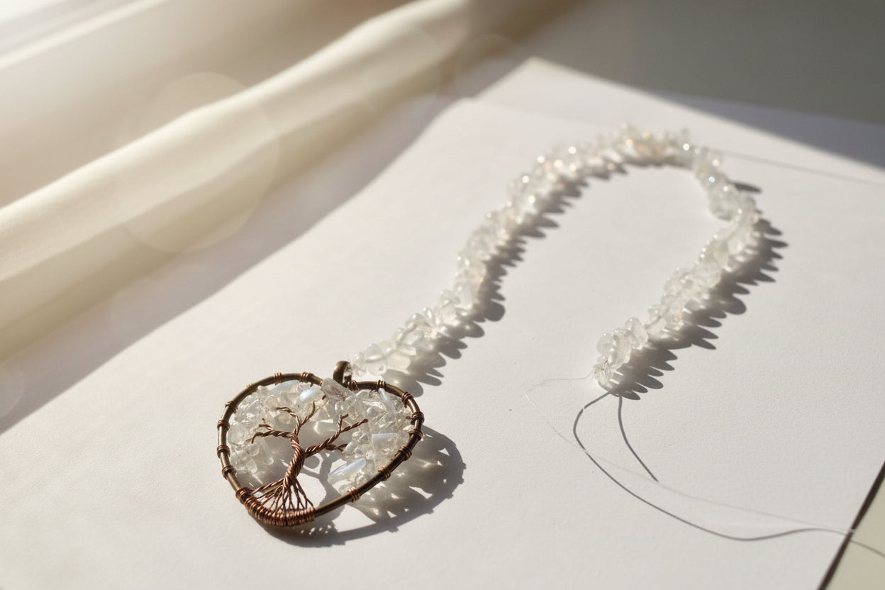 Opalite & Clear Quartz Tree of Life Sun Catcher