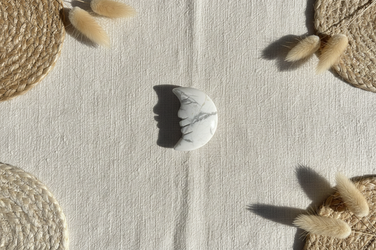 Howlite Moon Carving