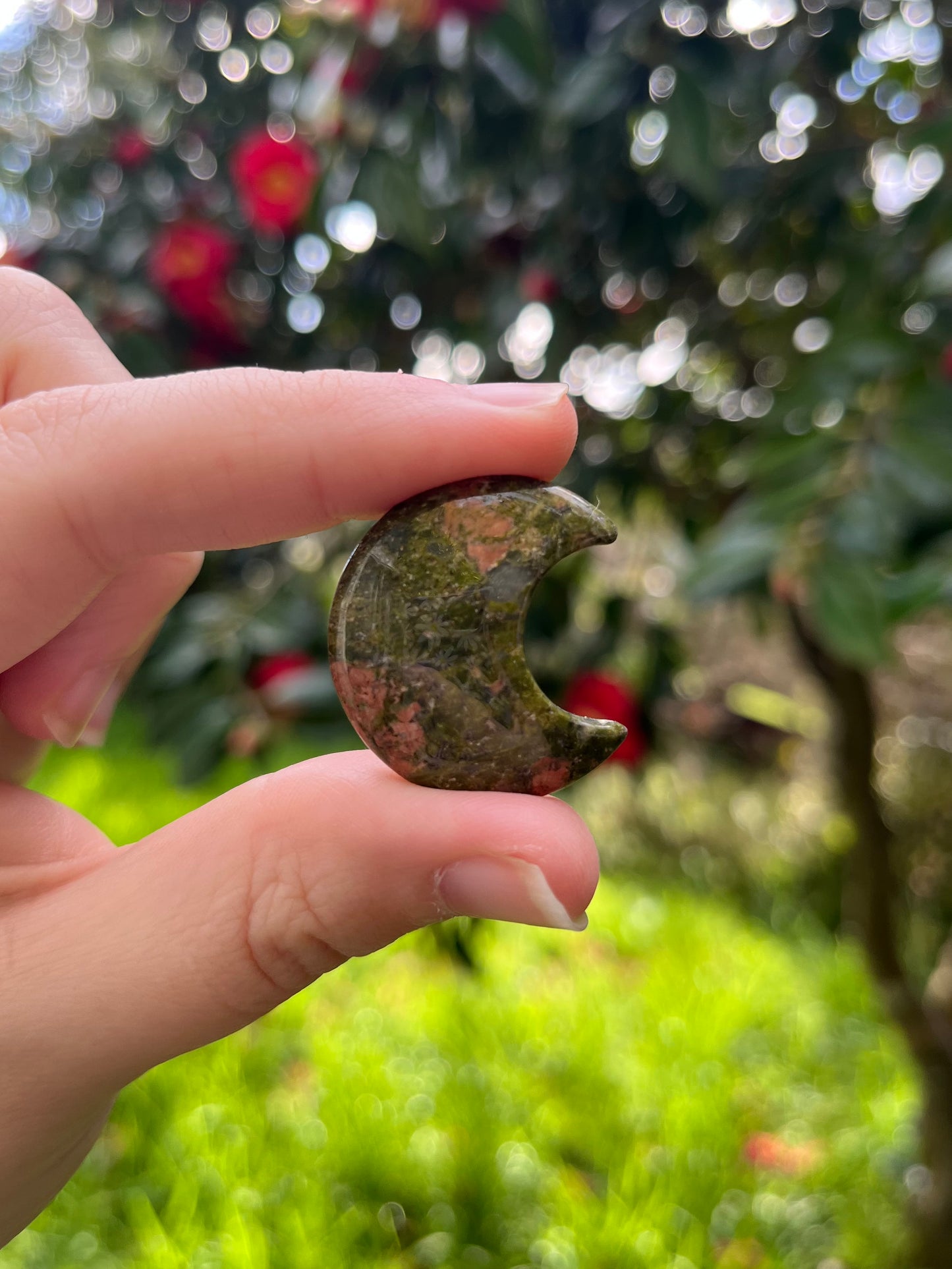 Unakite Moon Carving #2