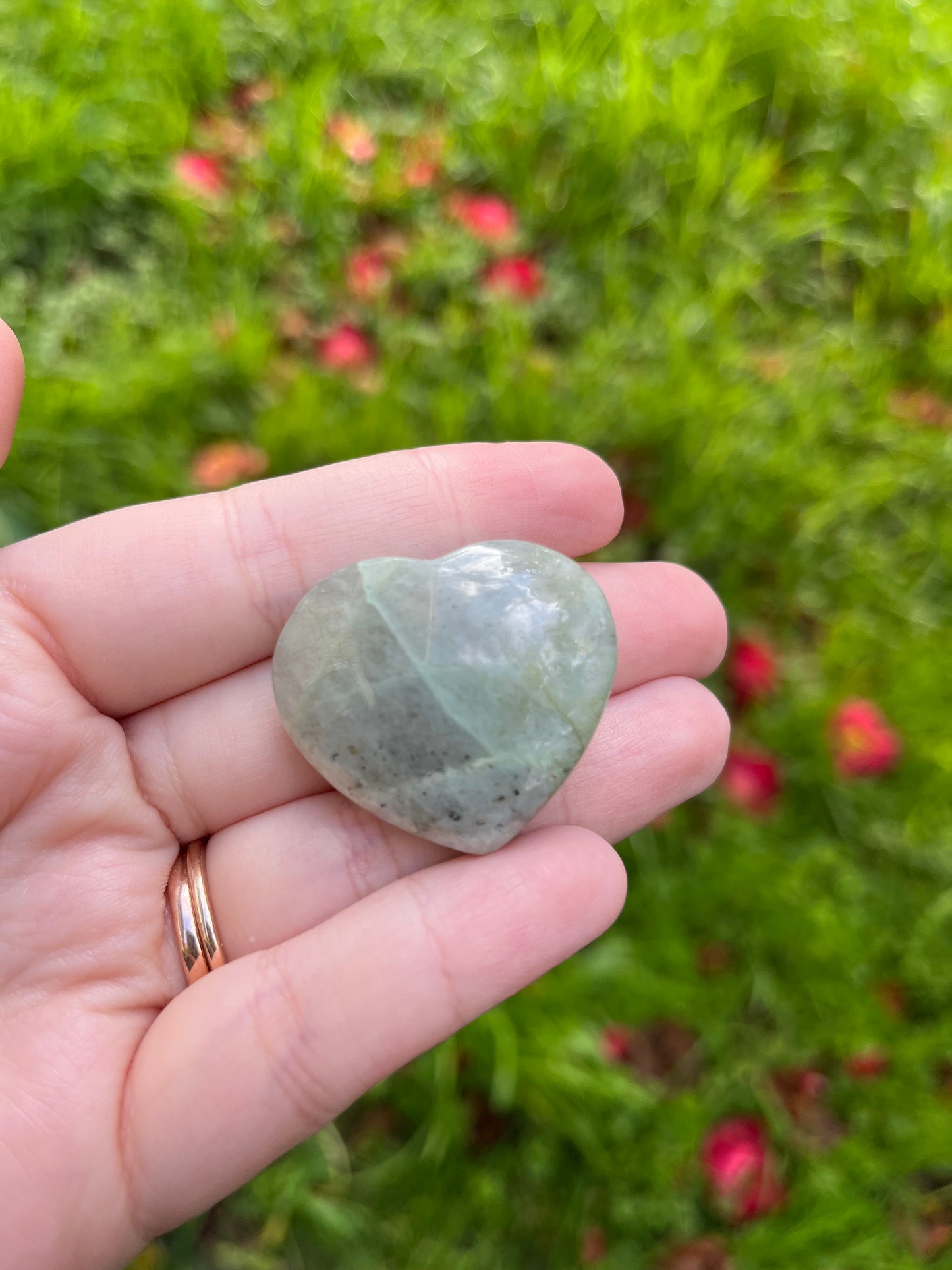 Green Moonstone Heart #1