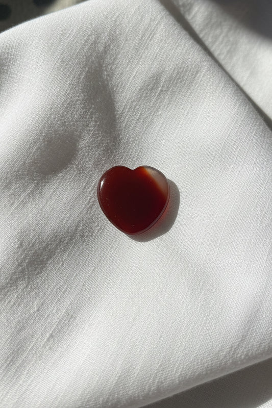 Orange Agate Flat Heart #1