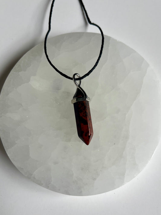 Mahogany Obsidian DT Point Necklace