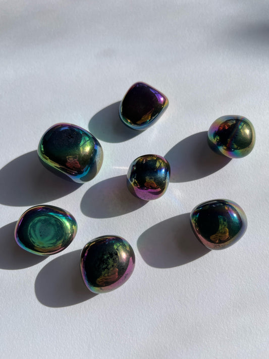 Titanium Aura Tumbled Stone