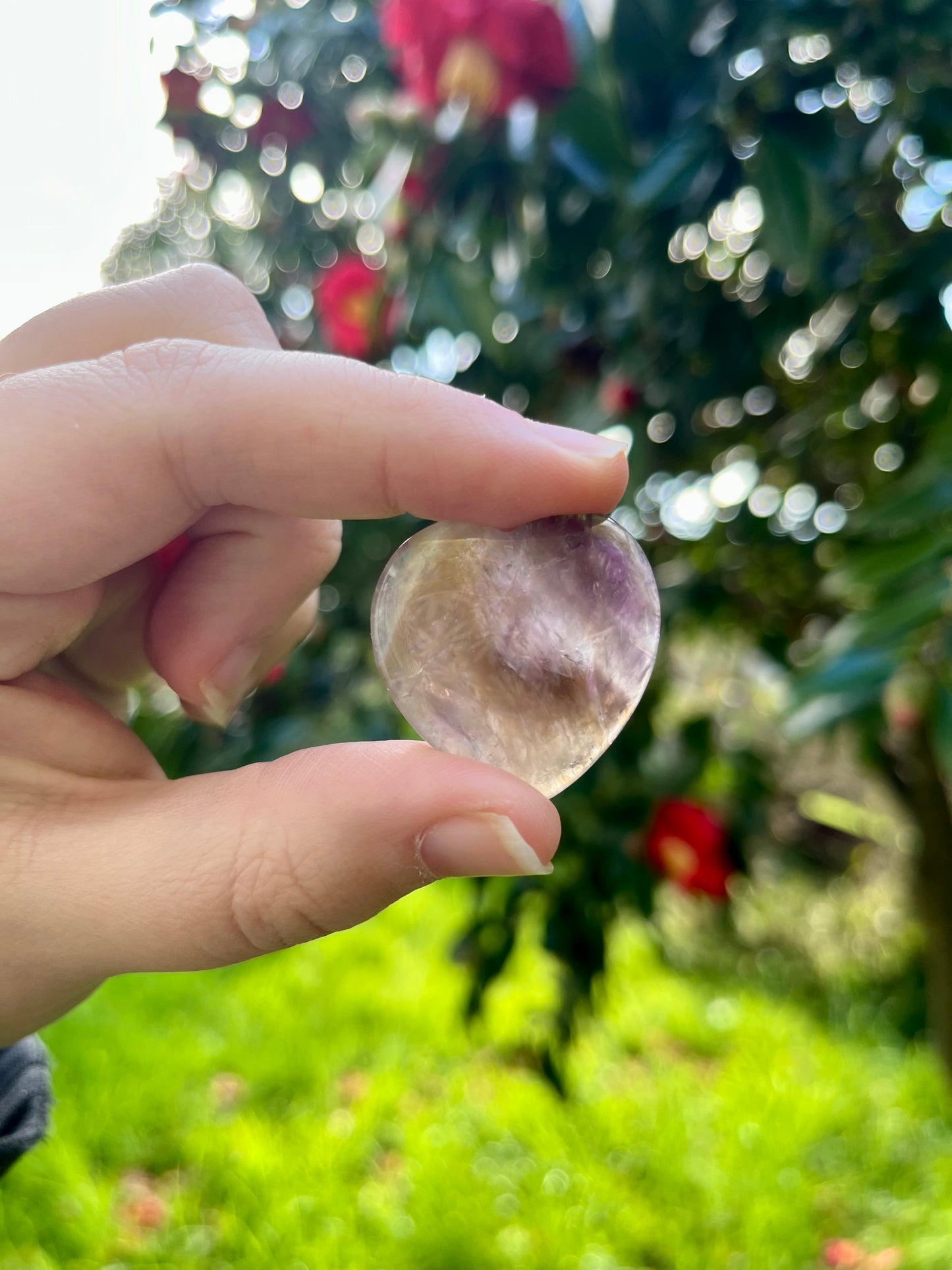 Chevron Amethyst Flat Heart