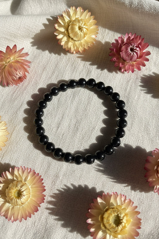 Black Obsidian Bead Bracelet