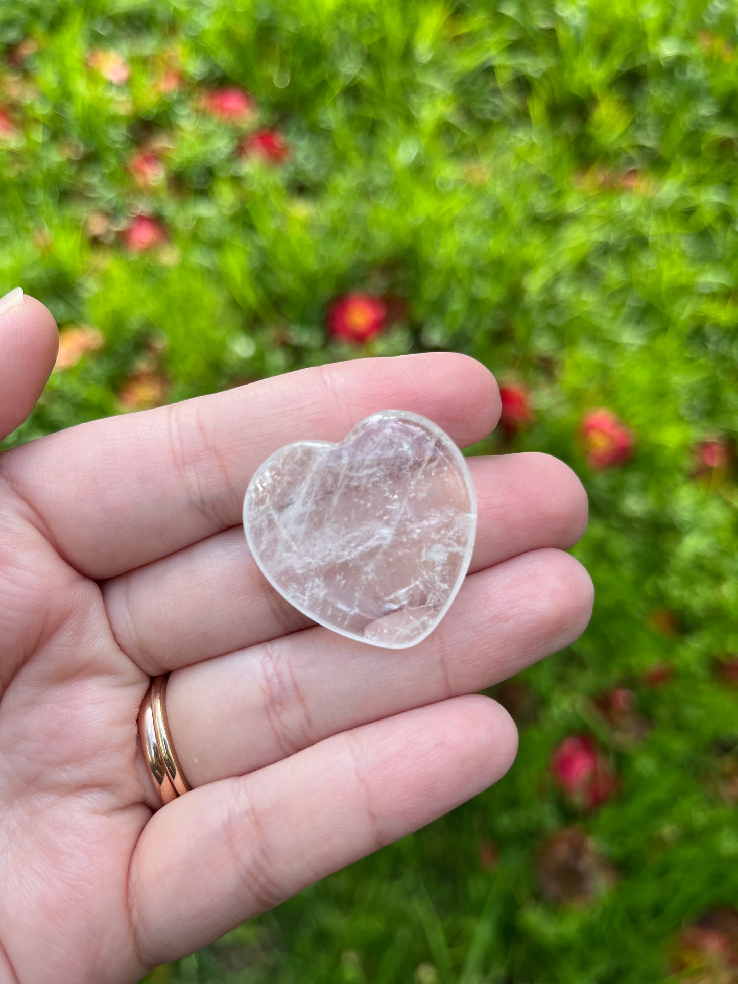 Clear Quartz Flat Heart