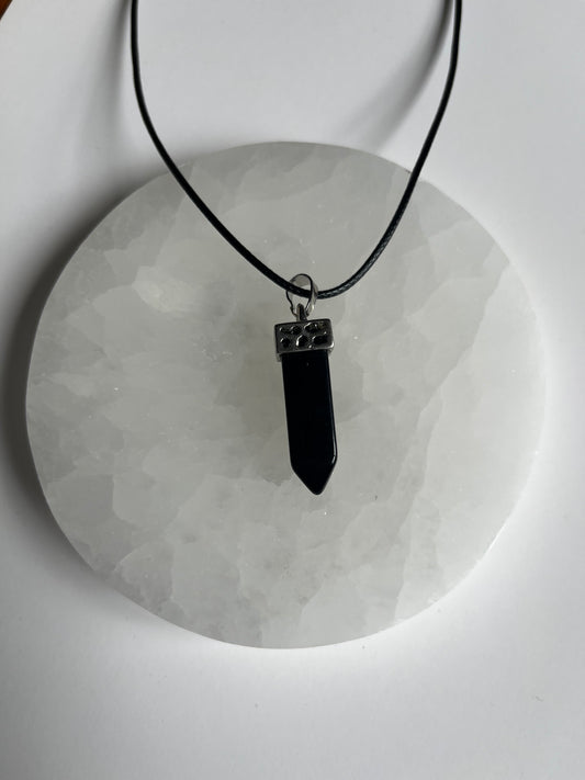 Black Obsidian Point Necklace