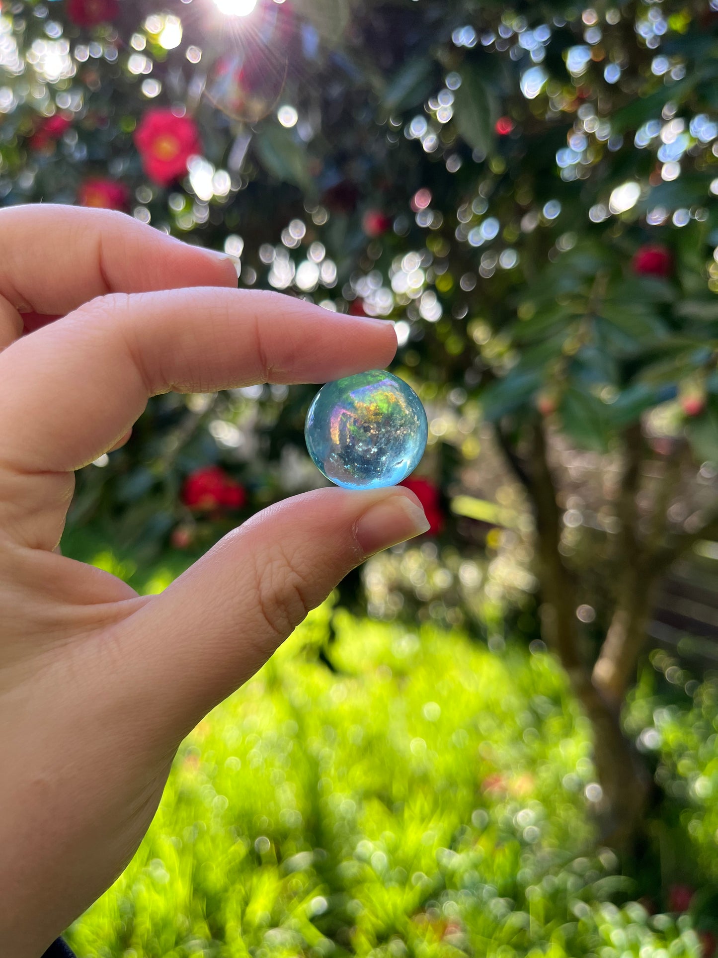 Blue Aura Quartz Sphere