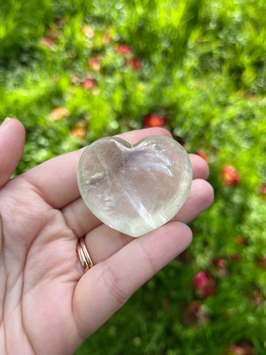 Green Calcite Heart
