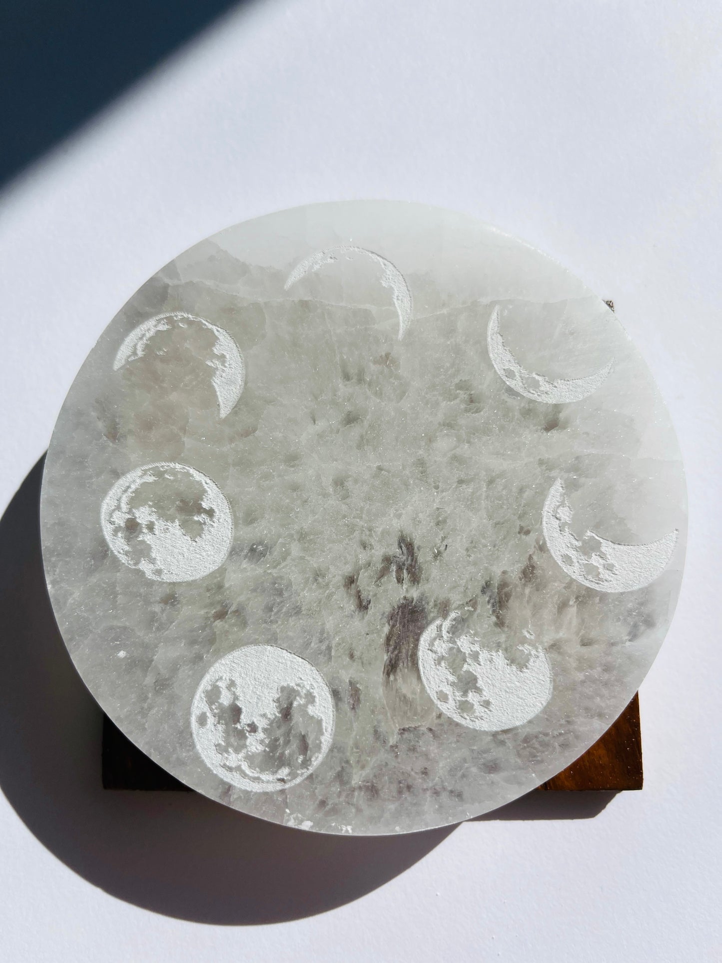 Selenite Disc - Moon Phases