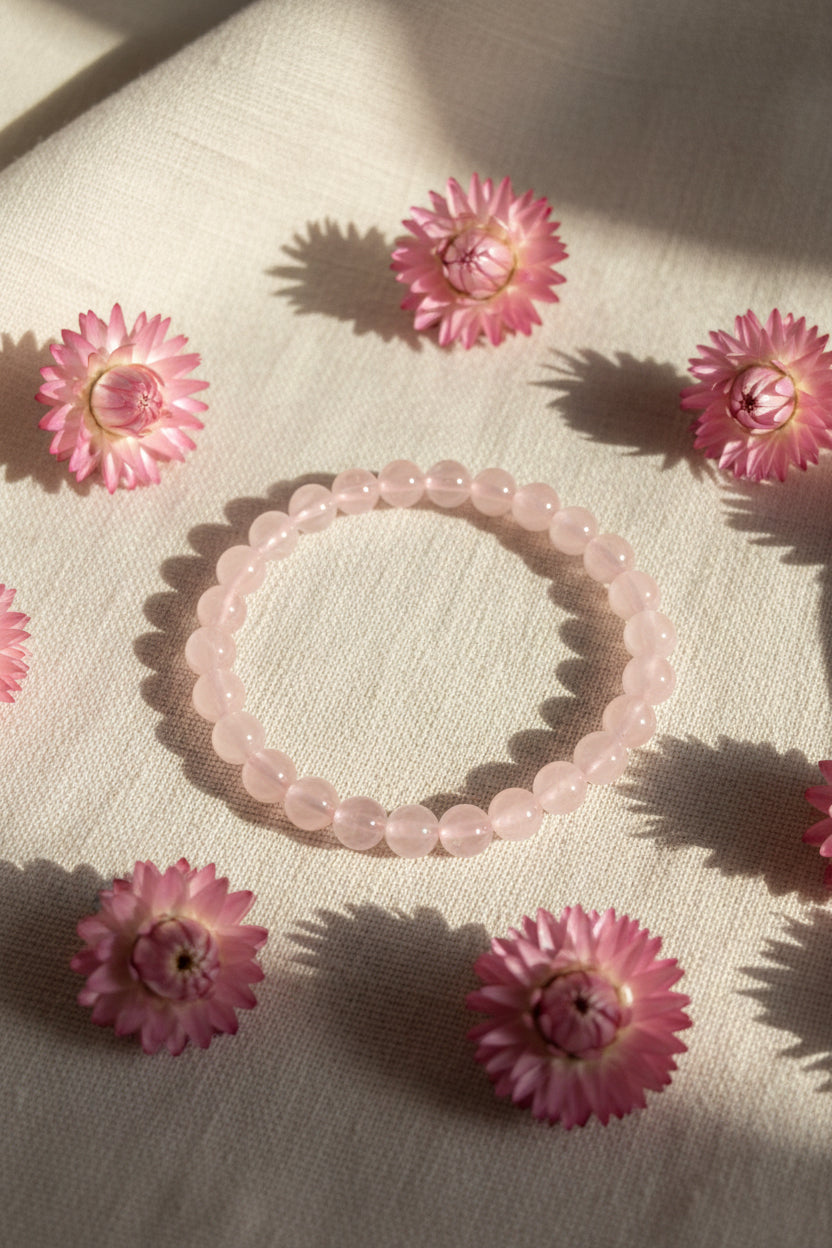 Rose Quartz Bead Bracelet