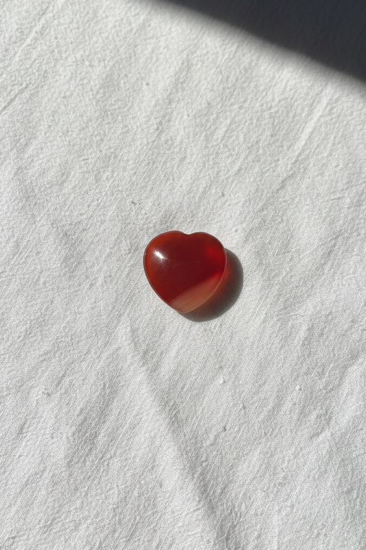 Orange Agate Flat Heart #2