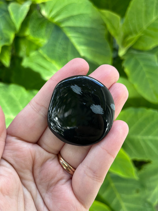 Snowflake Obsidian Flat Stone