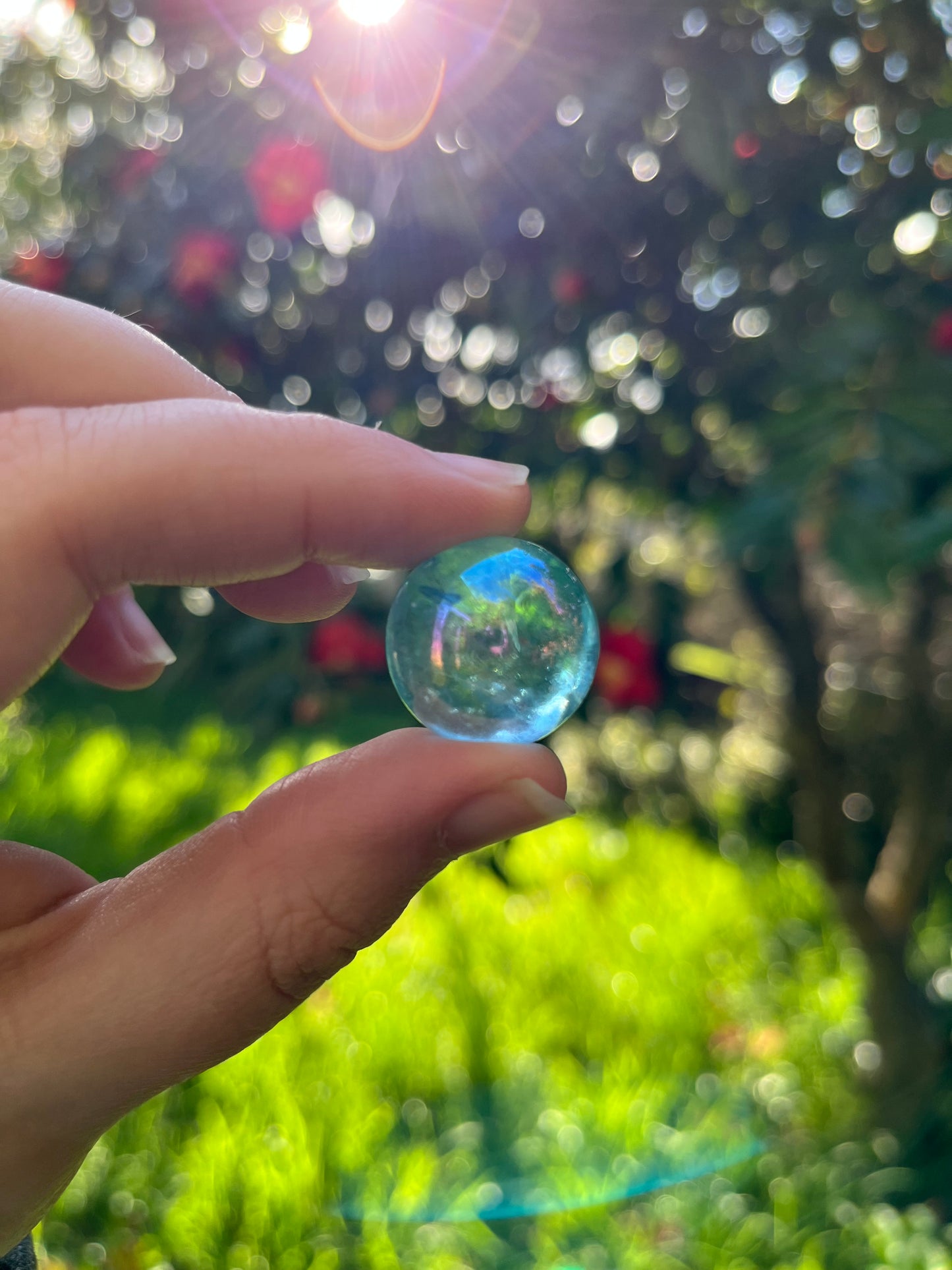 Blue Aura Quartz Sphere