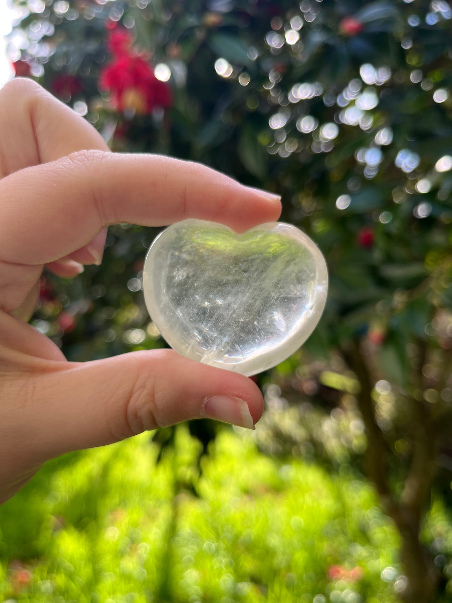 Green Calcite Heart