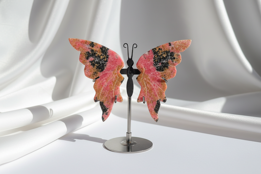 Rhodonite Butterfly on Stand
