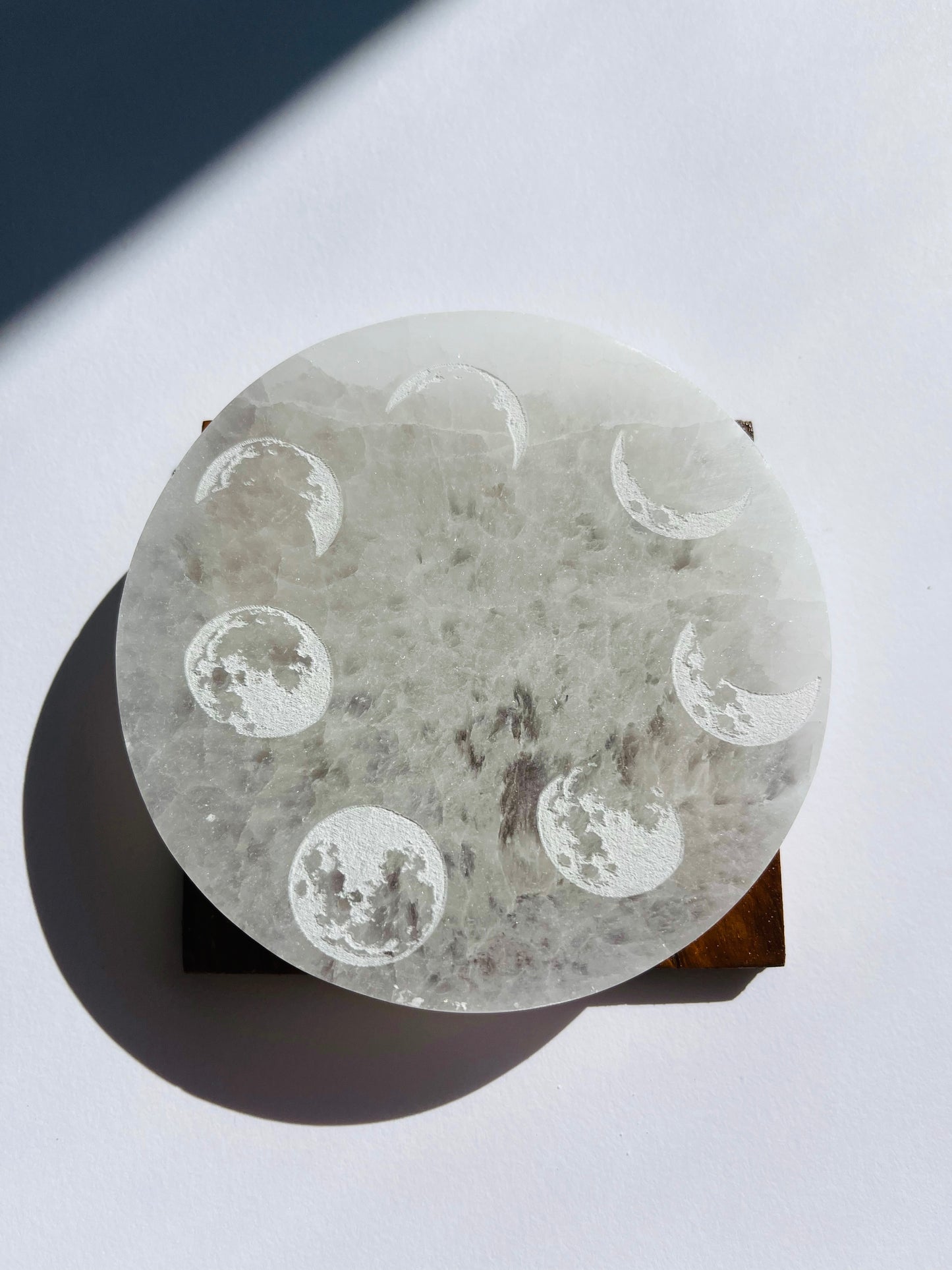 Selenite Disc - Moon Phases