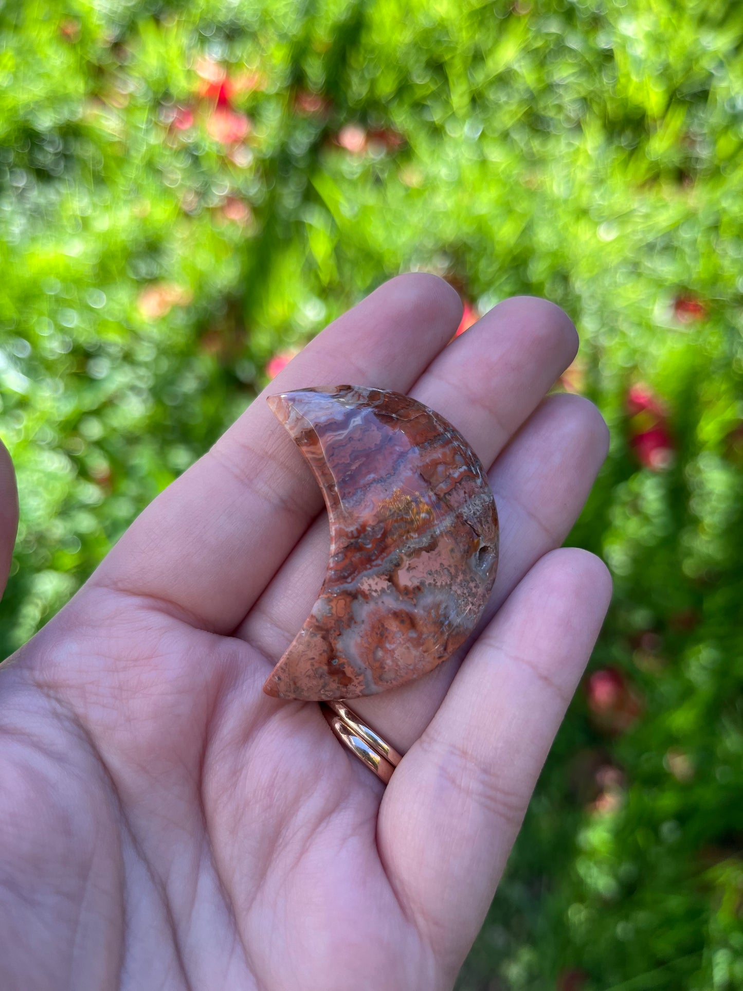 Pink Crazy Lace Agate Moon