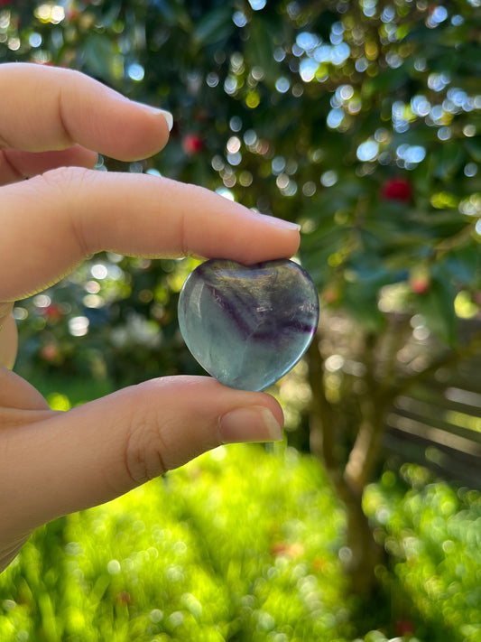 Rainbow Fluorite Heart
