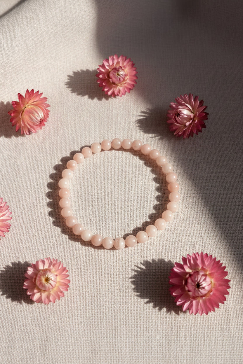 Pink Opal Bead Bracelet