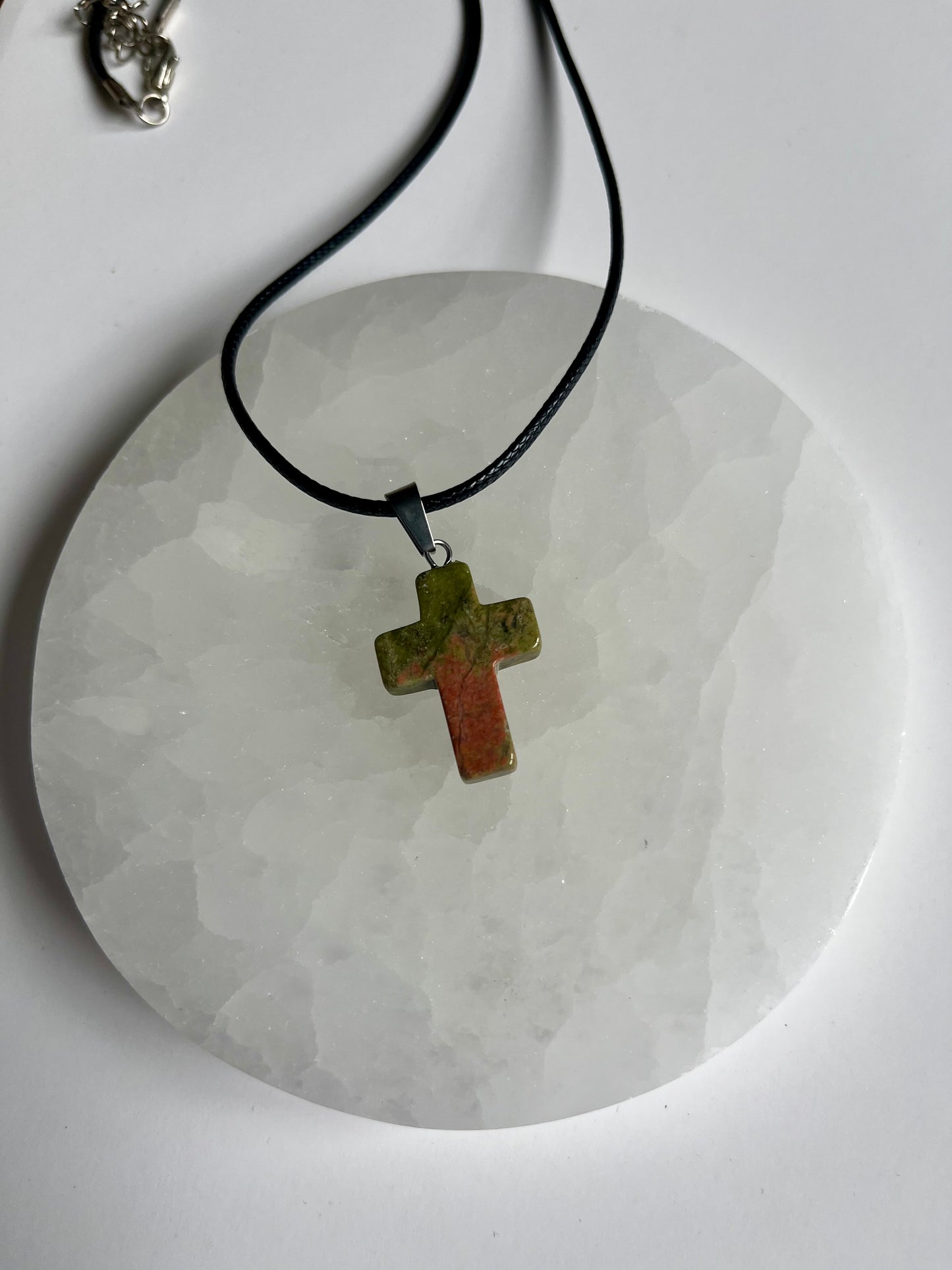 Unakite Cross Necklace