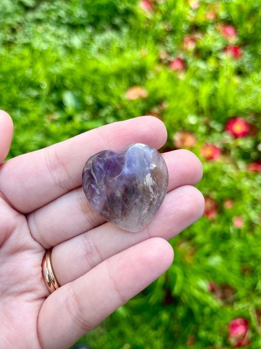 Chevron Amethyst Flat Heart