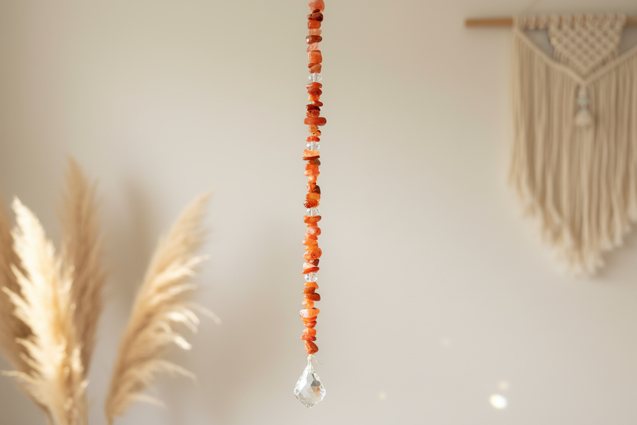 Orange & Red Agate Sun Catcher